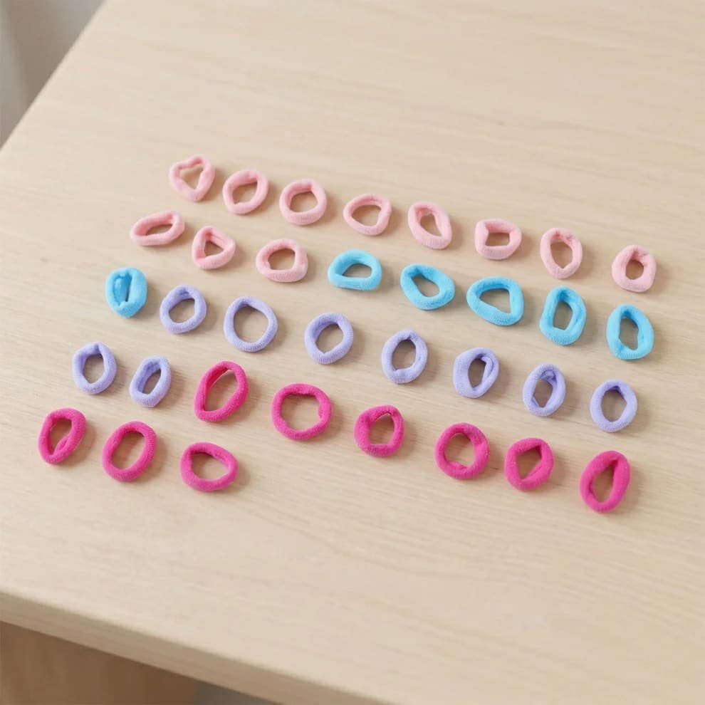 Pack of 35 Soft Mini Hair Ties for Girls & Kids | Multicolor Stretchable Ponytail Hair Bands | No Damage Elastic Hair Accessories — view 1