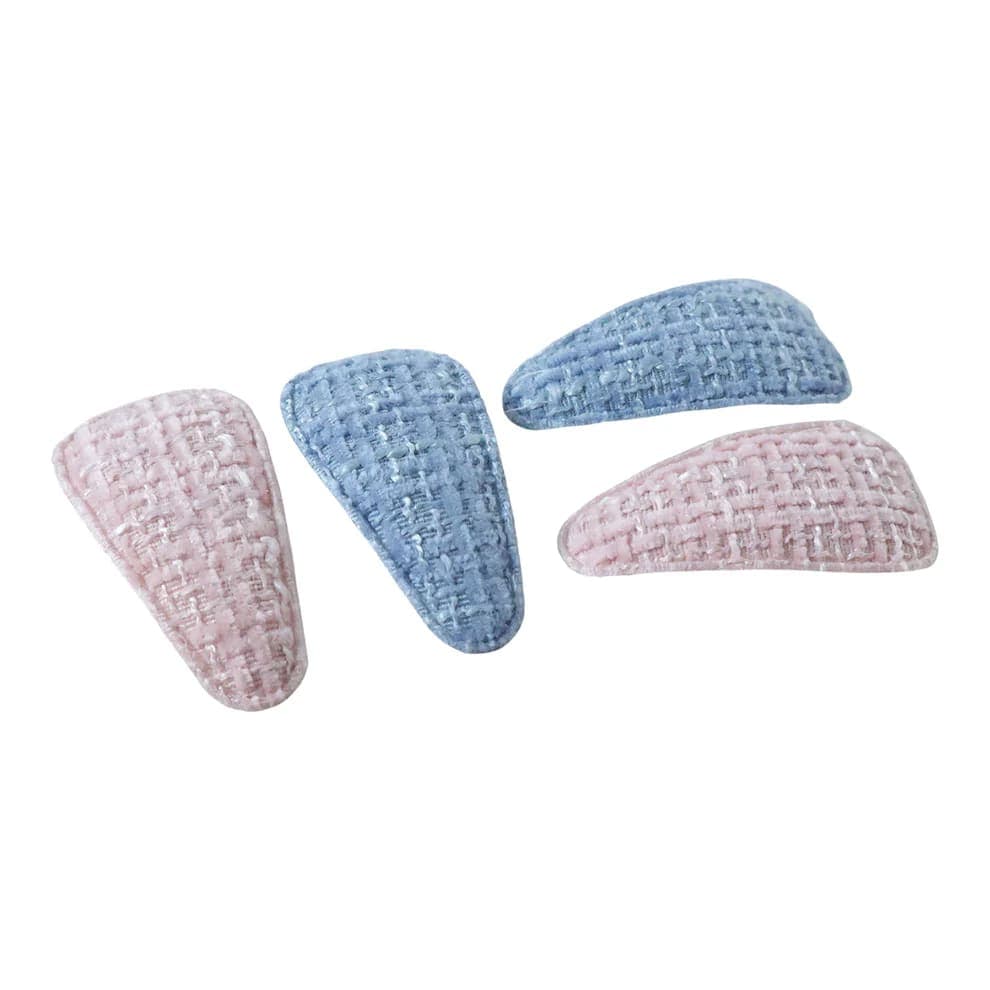 Textured Snap Hair Clips for Girls | Fabric Covered Tic Tac Hair Pins | Pack of 4 — thumbnail 4