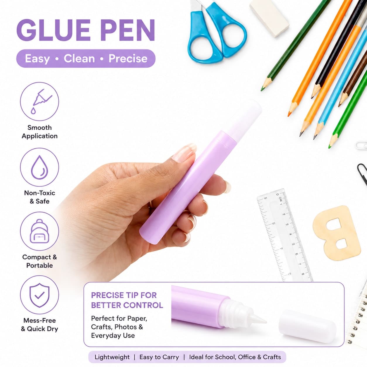 DIY Multi-Color Craft Glue Pen Set – 8 Pieces x 10ml | Precision Applicator | Strong Adhesive for School Projects, Scrapbooking, Card Making & DIY Crafts — thumbnail 4
