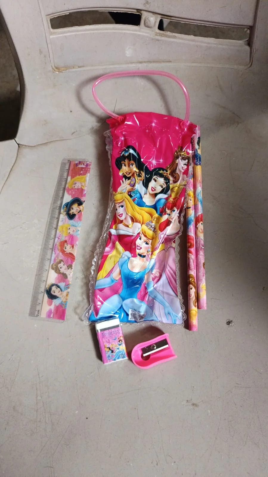 Princess Stationery Kit for Kids | 5-Piece School Stationery Set with 2 Pencils, 15 cm Scale, Eraser & Sharpener | Cartoon Study Kit — thumbnail 4
