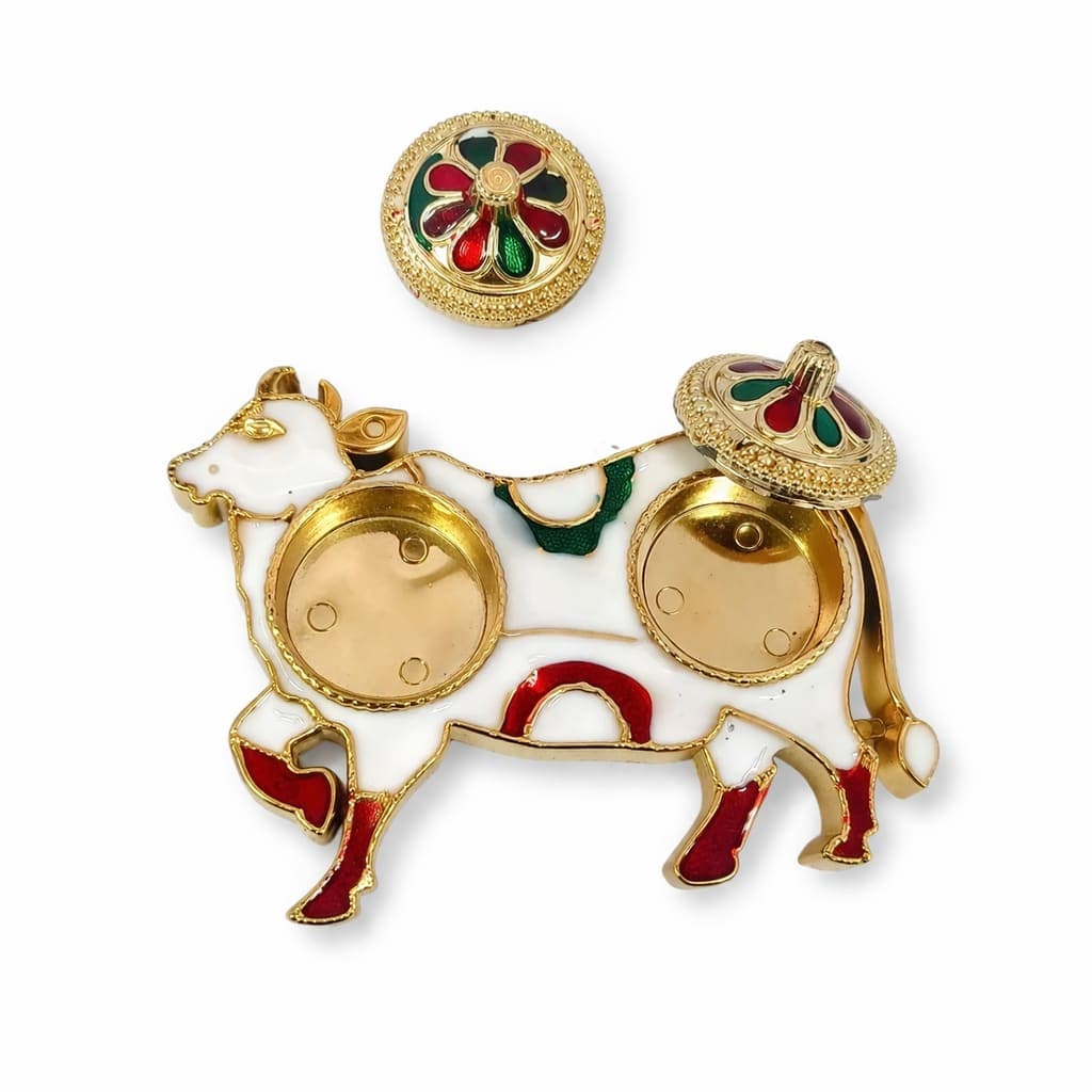 Decorative Kumkum Roli Chawal Plate Set for Pooja | Traditional Haldi Kumkum Holder | Festival Return Gift | Random Design | Pack of 2 — thumbnail 3