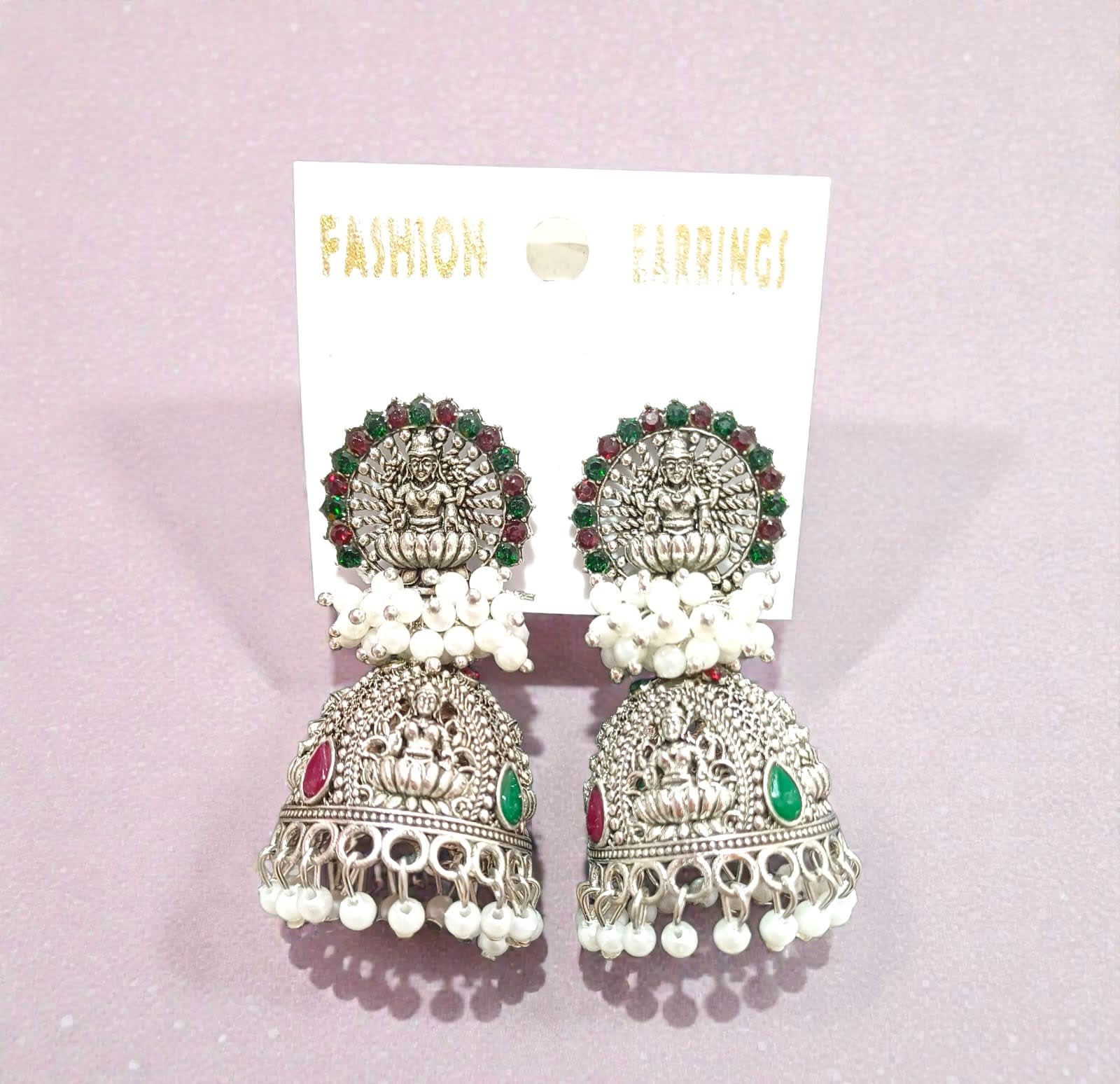 Antique Oxidised Earring-Laxmi Ji — thumbnail 2
