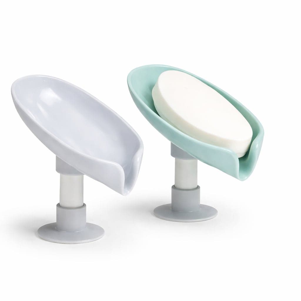 Wall Mounted Soap Holder with Strong Suction Cup | Bathroom Soap Dish & Drain Tray | Self Adhesive Soap Stand | Pack of 2 — view 1