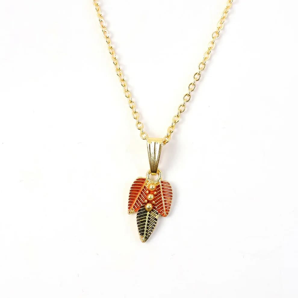 Gold Plated Leaf Pendant Necklace for Women & Girls | Elegant Fashion Chain Necklace | Lightweight Daily Wear Jewelry — view 1