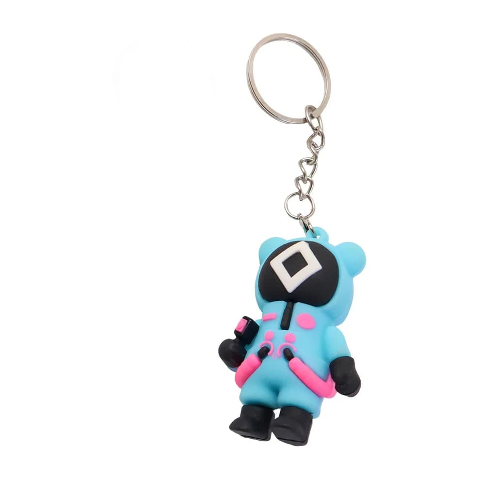 Squid game inspire Cute Cartoon Kids Character Keychain | Soft Rubber PVC Key Ring for School Bag, Car, Bike & House Keys | Fun Hanging Charm for Kids — thumbnail 2