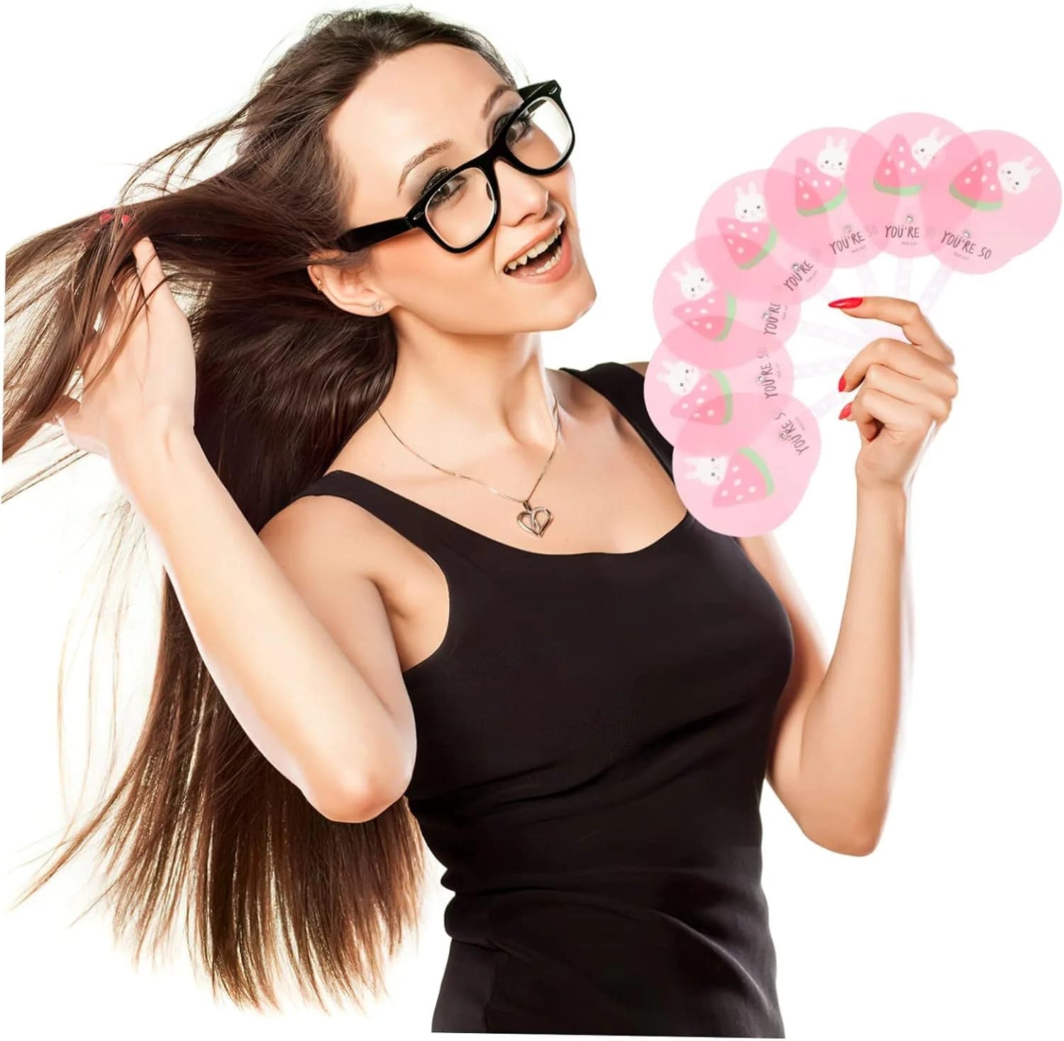 Cute Cartoon Mini Folding Hand Fan for Kids | Portable Summer Pocket Fan | Fruit & Animal Theme | Random Design | Pack of 2 — thumbnail 2