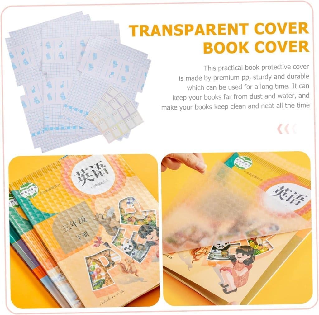 Transparent Self-Adhesive Waterproof Book Cover Sheets (Pack of 30) with Free Name Labels | Premium PVC Book Protection Film — thumbnail 2
