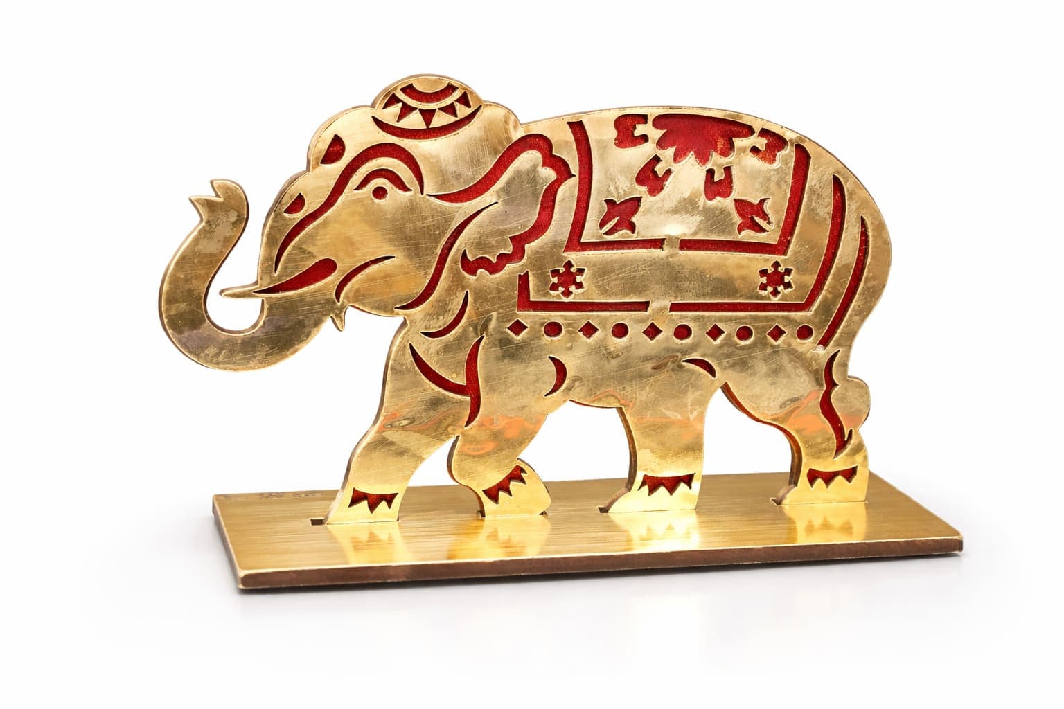 Decorative Wooden Elephant Showpiece for Home Decor | Laser Cut MDF Elephant Tabletop Statue | Lucky Elephant Decorative Stand | Pack of 1 — view 1