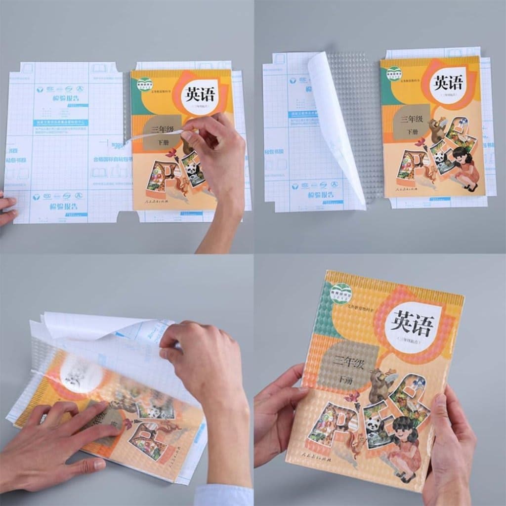 Transparent Self-Adhesive Waterproof Book Cover Sheets (Pack of 30) with Free Name Labels | Premium PVC Book Protection Film — thumbnail 4