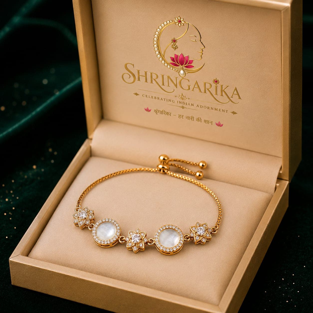 Antique Adjustable Gold Bracelet for Women | Shringarika by Dkautin Enterprises — thumbnail 2