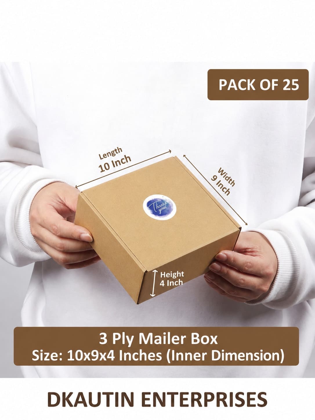 Buy 3 Ply Self Locking Mailer Box 10x9x4 Inch Online | Corrugated Packaging Box — view 1