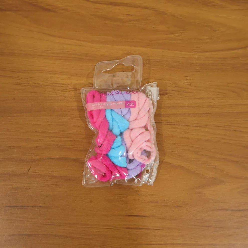 Pack of 35 Soft Mini Hair Ties for Girls & Kids | Multicolor Stretchable Ponytail Hair Bands | No Damage Elastic Hair Accessories — thumbnail 3
