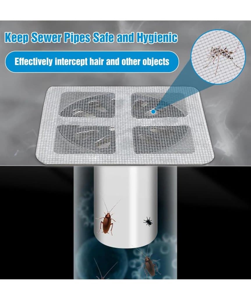 Self-Adhesive Floor Drain Hair Catcher Stickers (Pack of 10) | Disposable Waterproof Drain Filter Mesh for Bathroom, Kitchen & Wash Basin — thumbnail 2