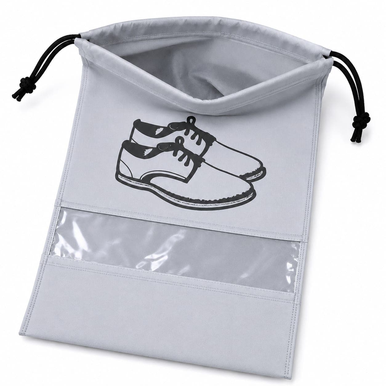 Pack of 5 Non-Woven Shoe Storage Bags with Transparent Window | Drawstring Travel Shoe Organizer | Dustproof Multipurpose Shoe Pouches — thumbnail 3