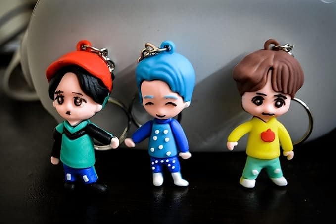 Cute Cartoon Couple Keychain Set for Boys & Girls | Soft PVC Hanging Key Ring for Keys, Bags & Backpacks | Pack of 8 Pieces — thumbnail 2