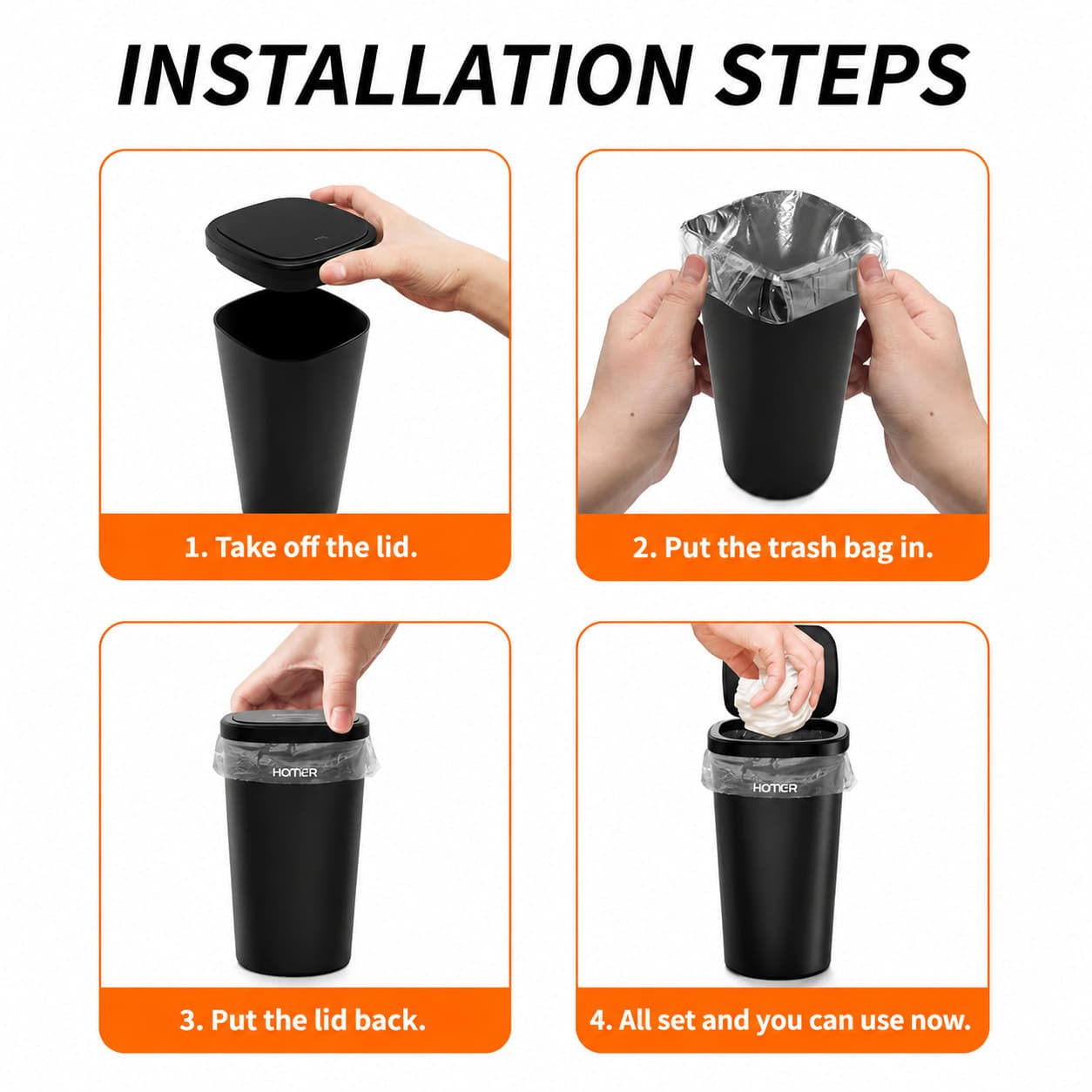 Disposable Garbage Bags Roll 45×55 cm – Pack of 6 Rolls | Leakproof Kitchen Dustbin Trash Bags | Strong Multipurpose Waste Disposal Bags — thumbnail 2