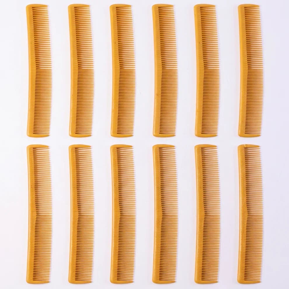 Pack of 12 Professional Hair Cutting Combs | Fine Tooth Plastic Barber Comb Set | Salon Styling, Hair Cutting & Daily Grooming Comb — view 1