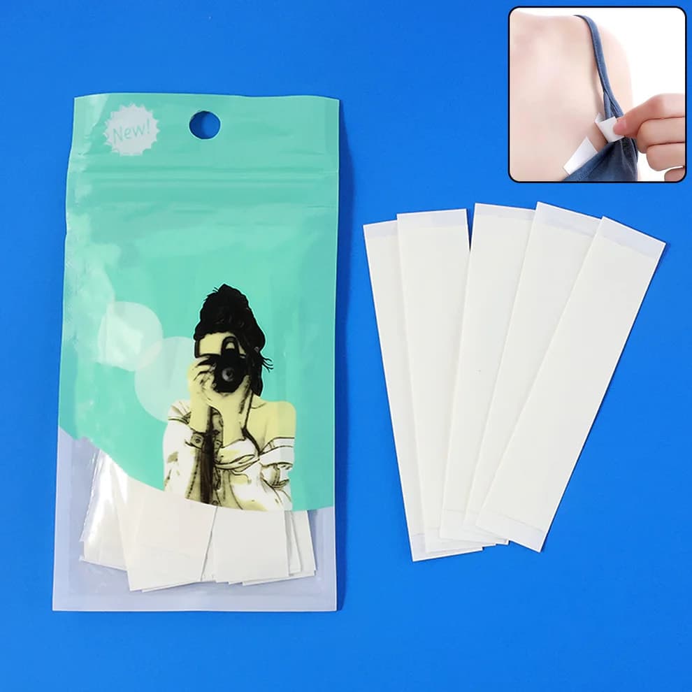Double Sided Fashion Clothing Tape for Women | Invisible Body & Garment Tape | Bra, Dress & Shoulder Strap Fixing Tape (Pack of 36 Strips) — thumbnail 3